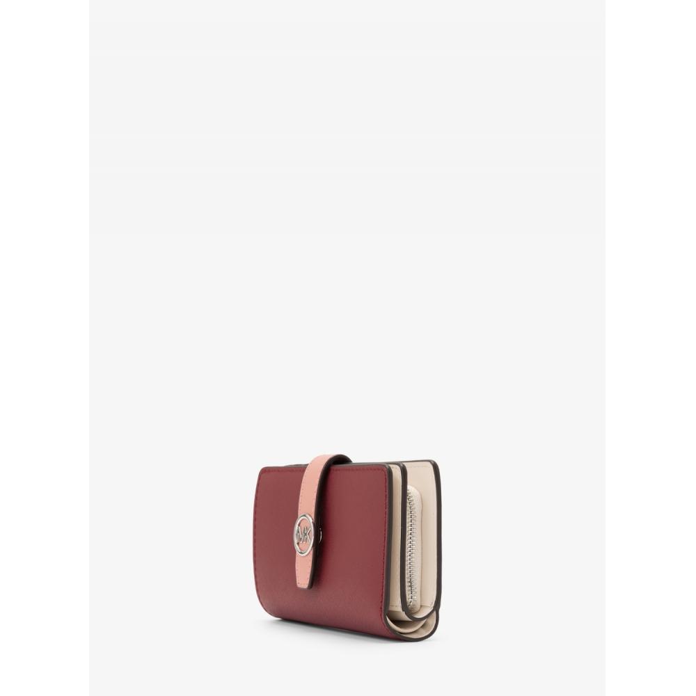 Michael Kors Greenwich Tab Zip Around Wallet Medium Maroon 35t5sgre8t2326
