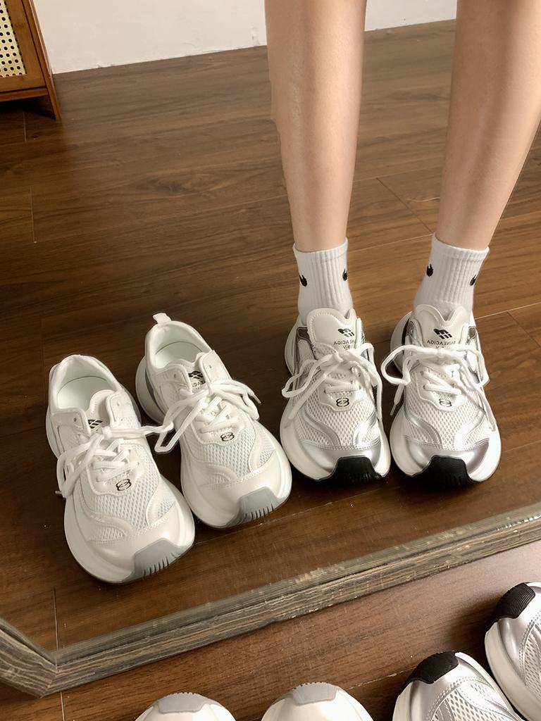 Platform dad shoes women's new summer thin breathable mesh shoes casual running sneakers women's shoes