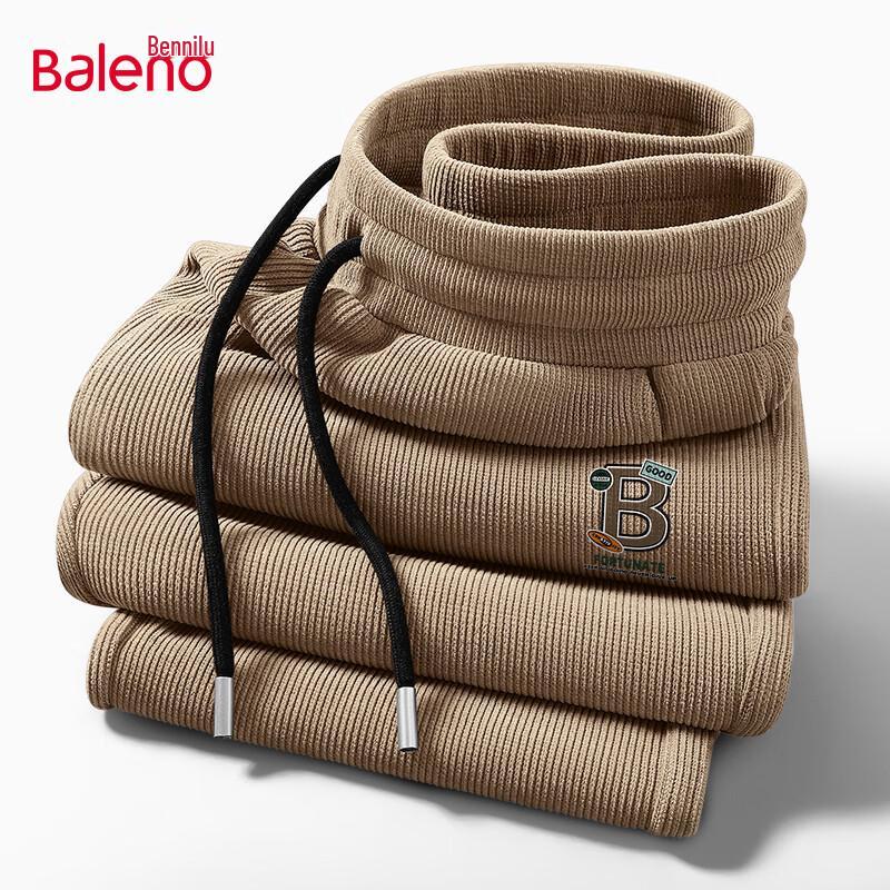 

Baleno Men s American Retro Chenille Straight-Leg Casual Pants L