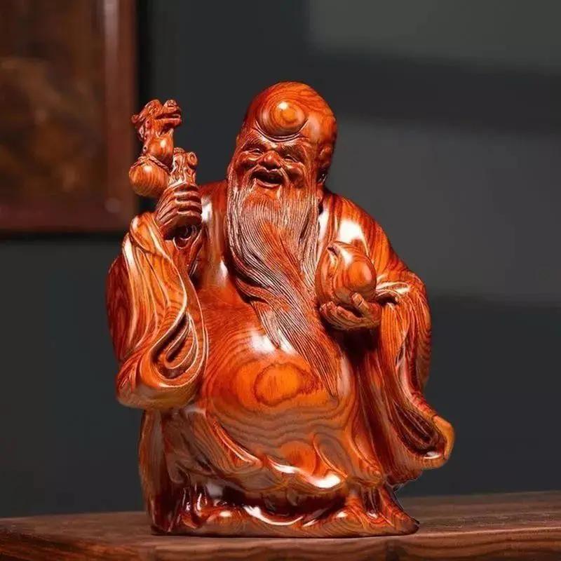 Solid Wood Carving Ornament Home Living Room Decoration Rosewood Arts and Crafts Festival A Birthday Present Wooden Statue
