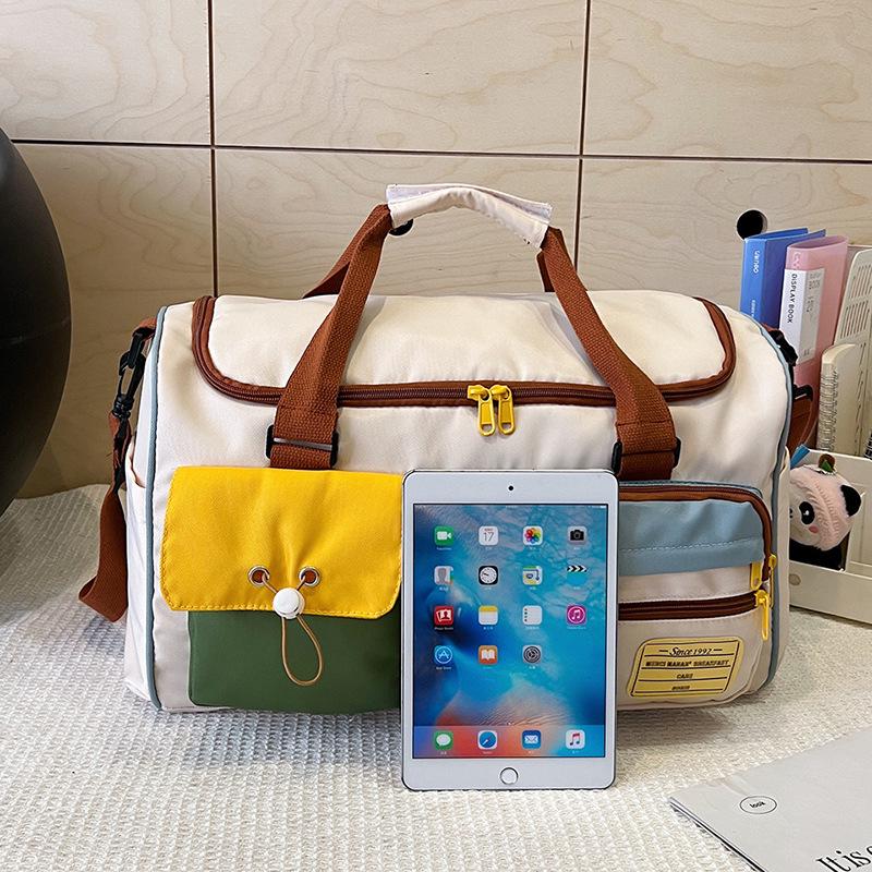 Women's & Men's Large Capacity Color Block Gym & Travel Crossbody Bag