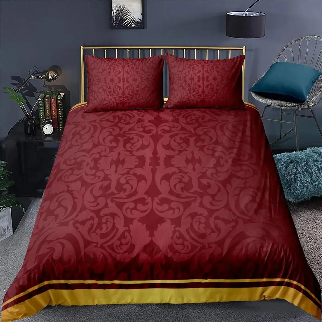 Adults Black Damask Duvet Cover Set King,Antique Victorian Baroque Bedding Set Gothic Vintage Floral Bohemian Exotic Quilt Cover