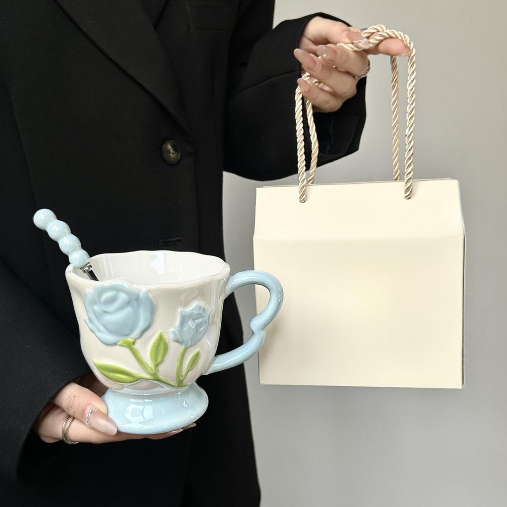 Exquisite and High Quality Tulip Pearl Light Mug Wedding Souvenir High End Feeling for Girls' Office Dormitory