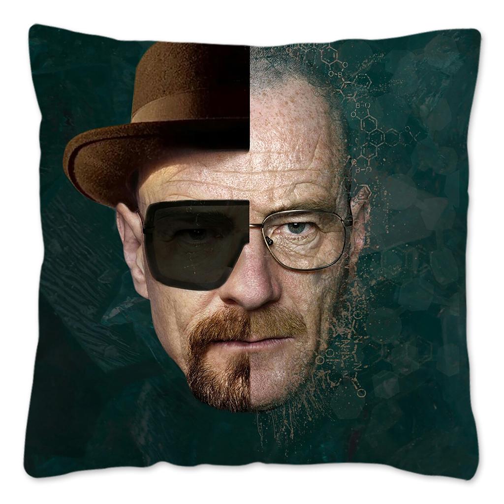 Walter White Meme Pillow Case Home Decoration 100% Polyester Funny Cushion Cover for Sofa Square Pillow Cover 18x18inch