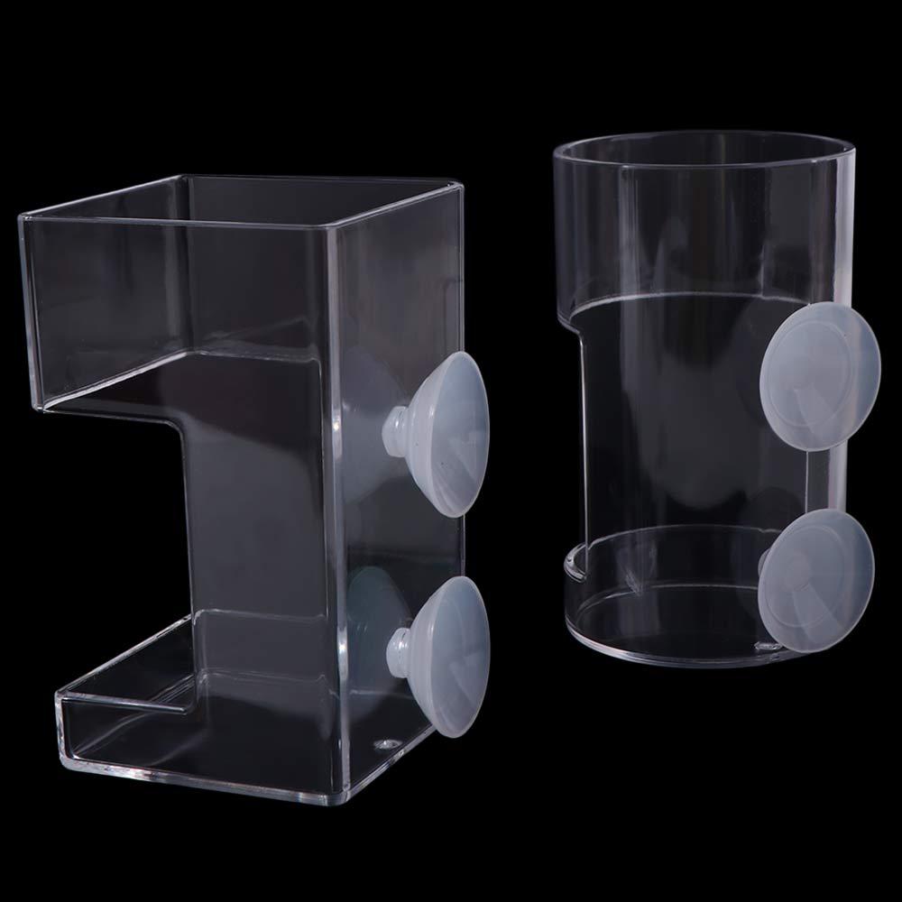 Transparent Suction Cup Fish Feeder Square/Circle Aquarium Feeding Ring Aquarium