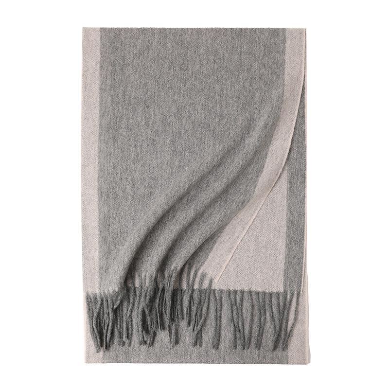 Cashmere color matching warm scarf plain tassel lengthened fashion trend men's and women's autumn and winter scarf