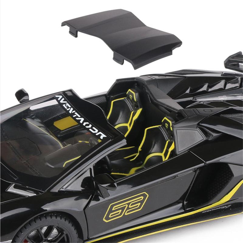 1/24 Lamborghini Aventador SVJ 63 Slitina Závodní Auto Model Odlitky Kovová Hračka Vozidla Model Auta Zvuková a Světelná Simulace Dětská Hračka Dárek