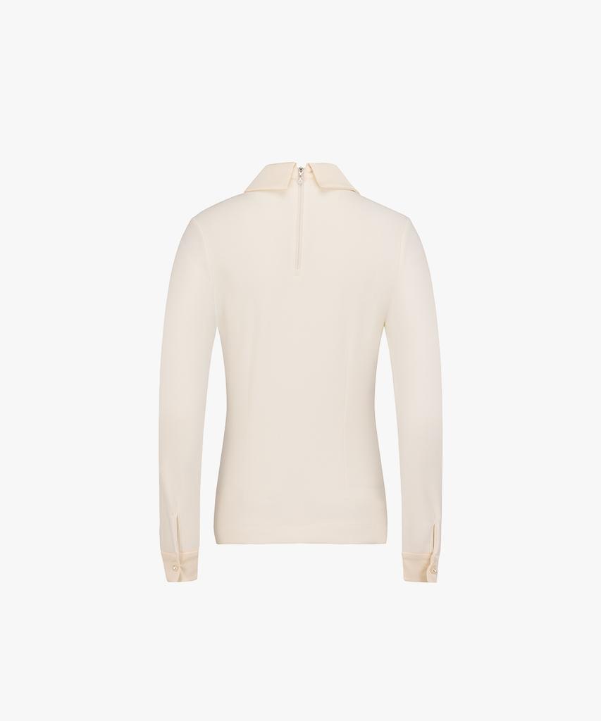 FAIRLIAR GOLF Satin Collared T-Shirt (Cream)