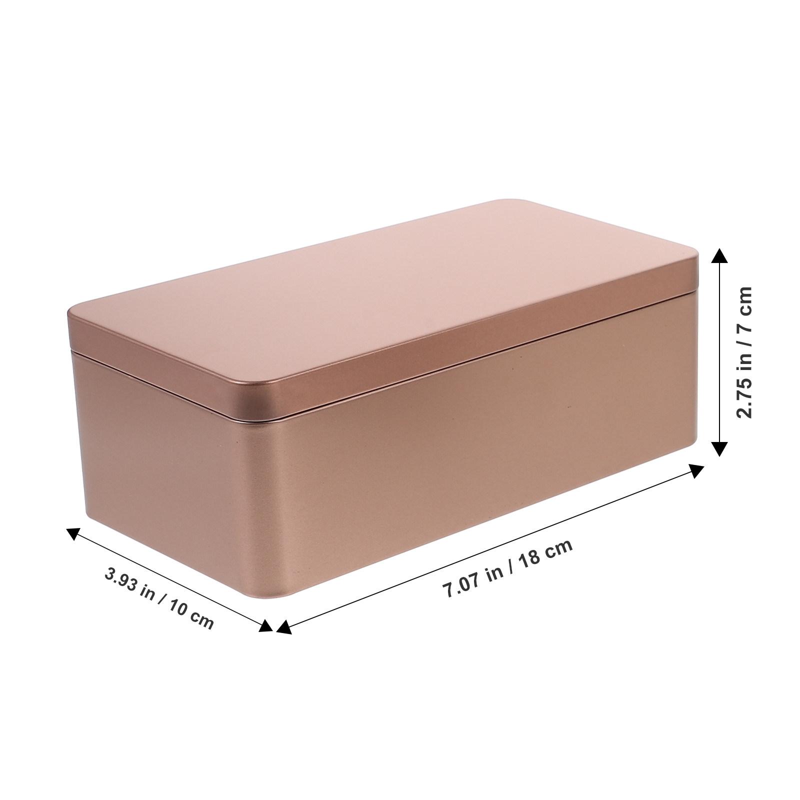 

2Pcs Food Storage Containers Rectangular Tinplate Boxes Portable Mini Home Storage Box Tea Leaf Candy Organizer