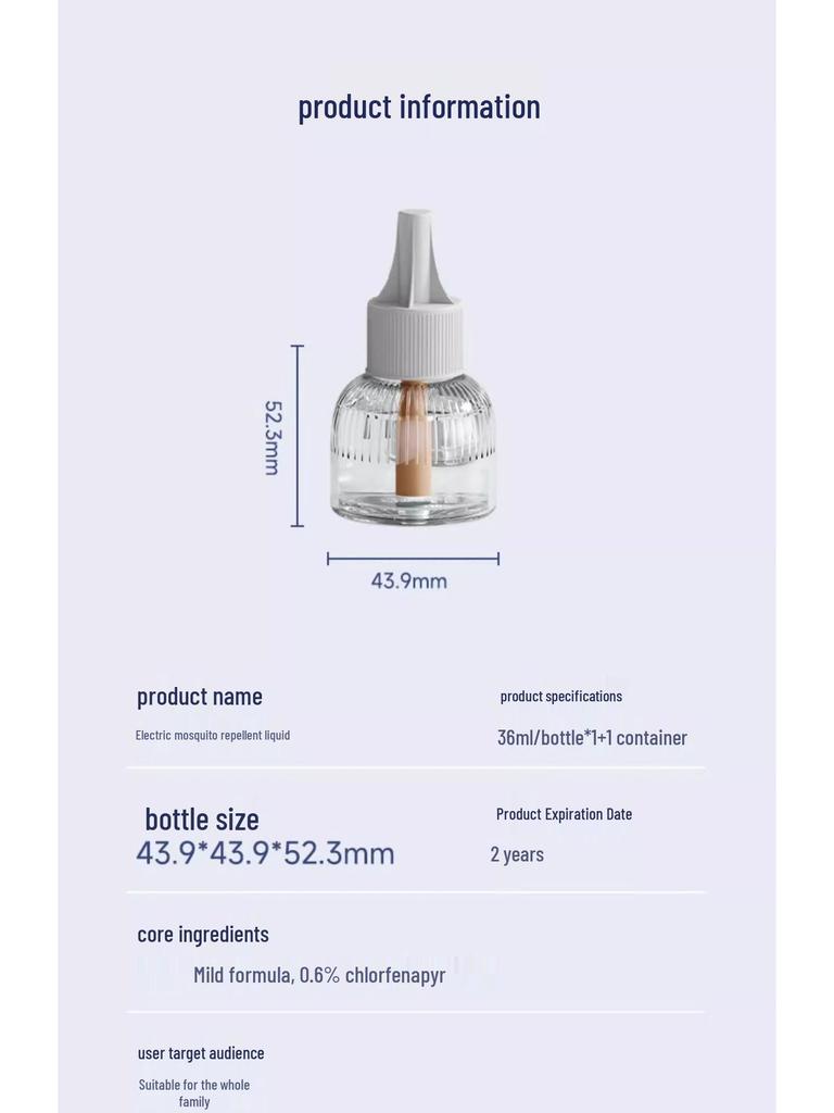 Electric Mosquito Repellent Liquid for Home - Safe for Pregnant Women & Infants, Plug-in Refill