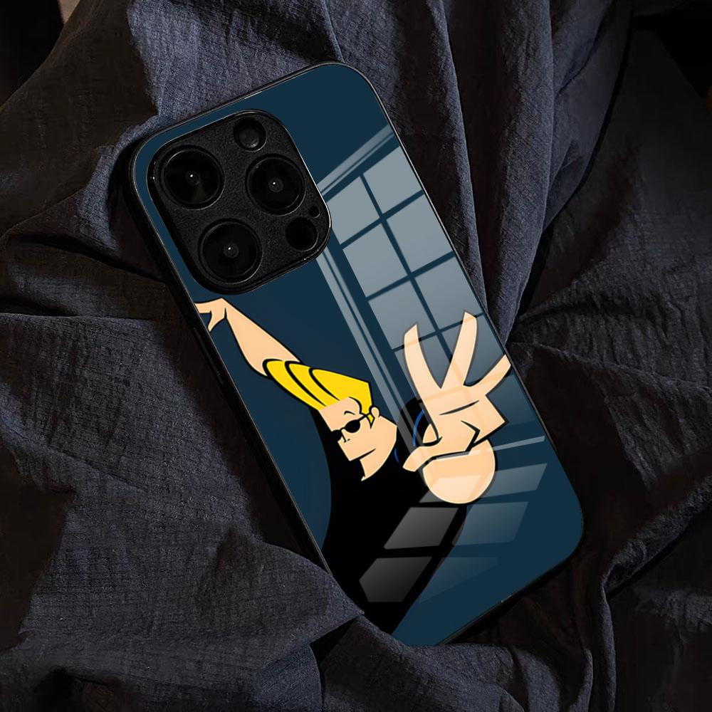J-Johnny Bravo Anime Phone Case For IPhone 17 Pro Max 15 Pro 16 14 Plus 12 13 Mini 11 Pro Shockproof Glass Cover