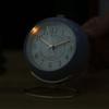 Mini Cute Desktop Metal Round Alarm Clock Night Light Home Bedroom Decoration