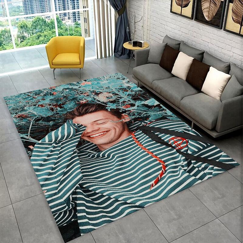 Fashion Harry Styles Singer Star Carpet Rug for Bedroom Living Room Sofa Playroom Doormat Home Decor,Kid Area Rug Non-slip