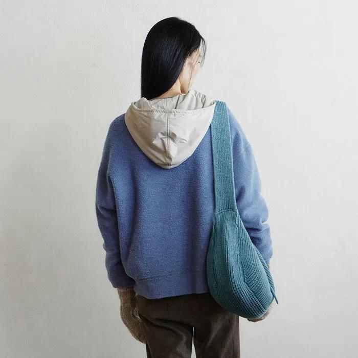 picker knit bag (smoke blue)