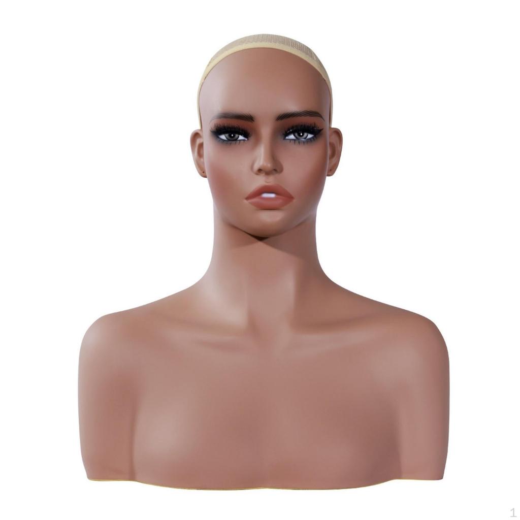 Shoulder Bust Mannequin PVC Hairpiece Display Head Makeup Stand for Salon Owners,