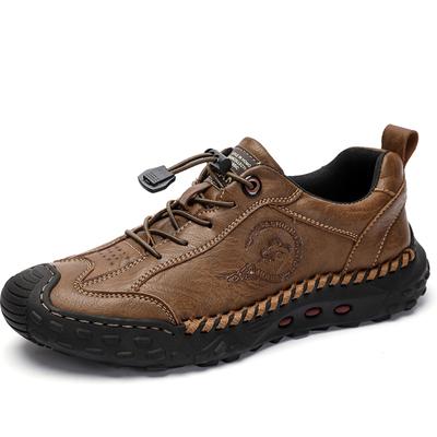 Retro-Kuh-Leder-Schuhe für Herren, handgefertigt, lässige Lederschuhe, Mokassins, flache Schuhe für Herren