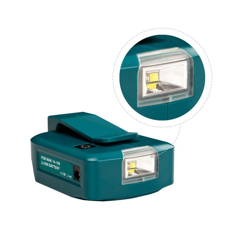 1 Pcs For  14.4V 18V Li-Ion Battery Bl1430 Bl1830 Adapter Led Light Working Lamp Usb Mobile Phone Charger