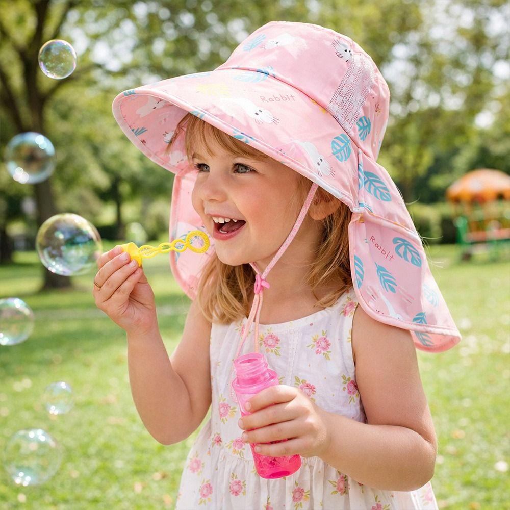 Thin Cartoon Shawl Sun Cap Wide-brimmed Sunscreen Tools Gifts Summer Children's Sun Hat