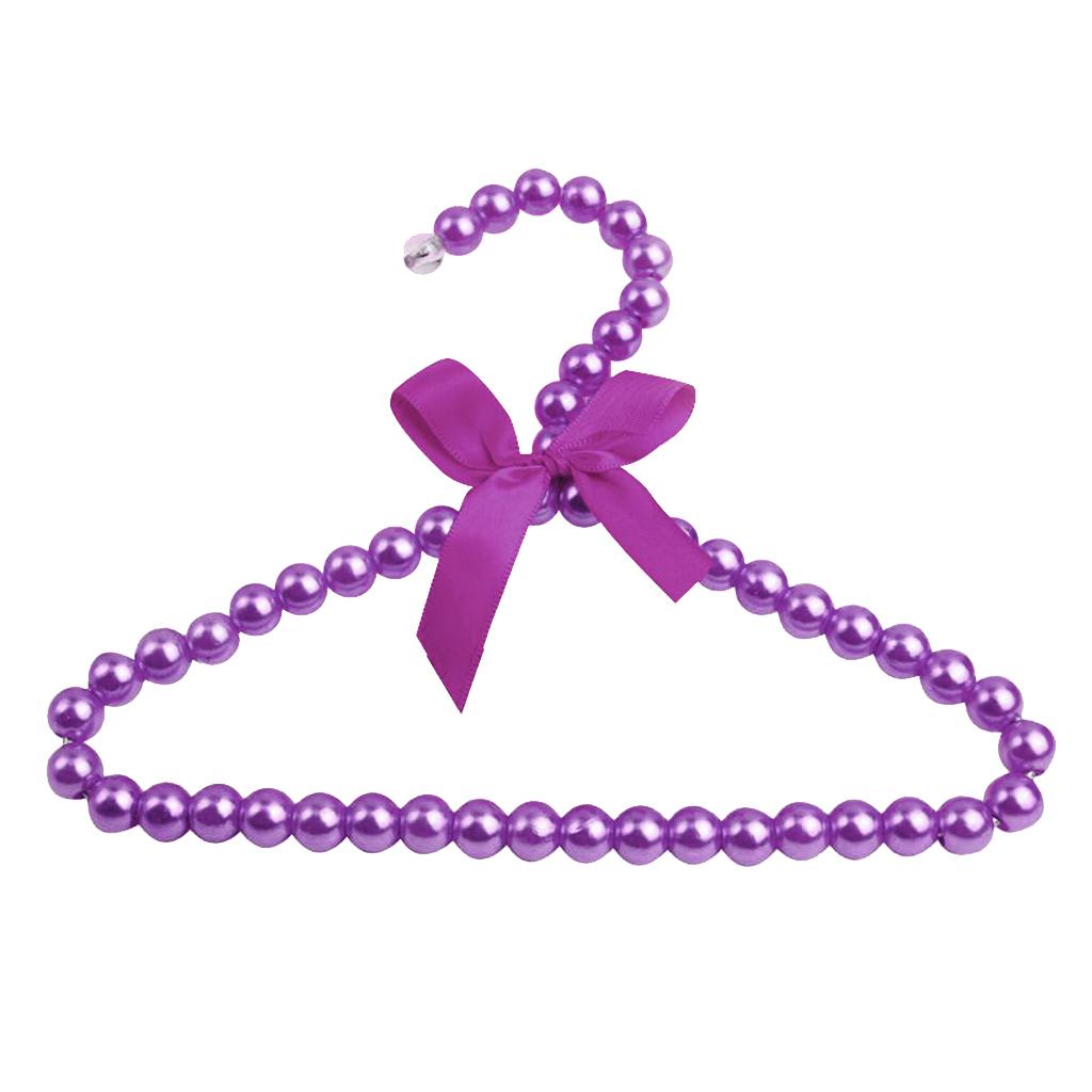 Faux Pearl Bow Clothes Hangers Hook for Children Kids Bowknot