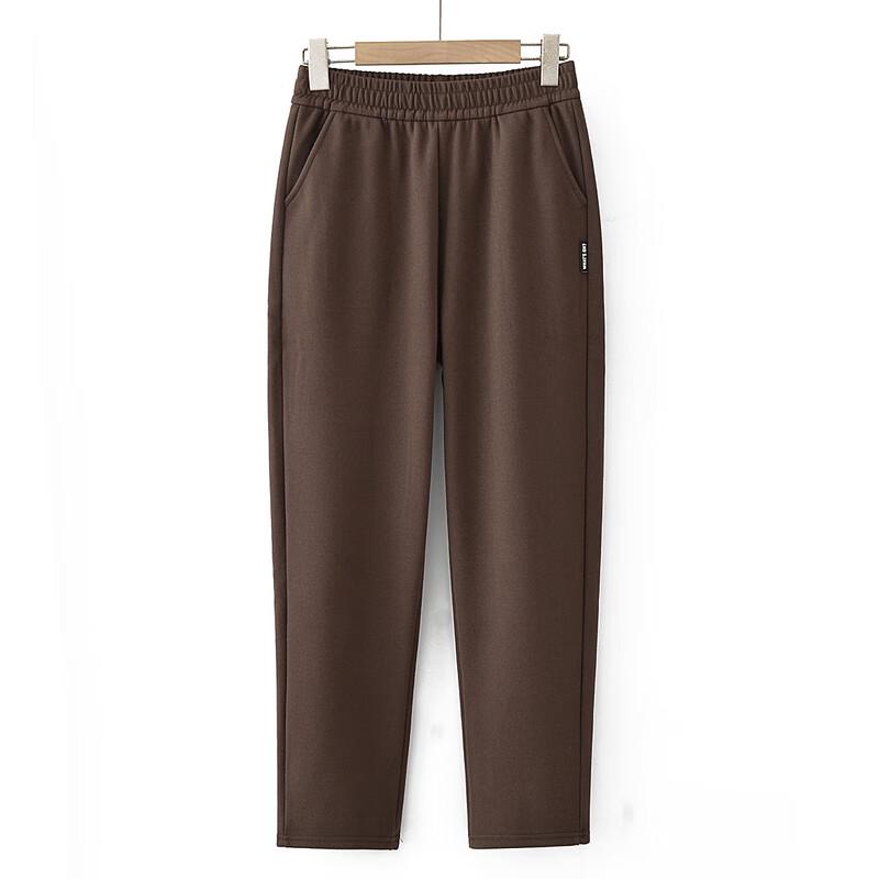 Damen Übergröße Fleecegefütterte High-Waist Straight-Leg Hose