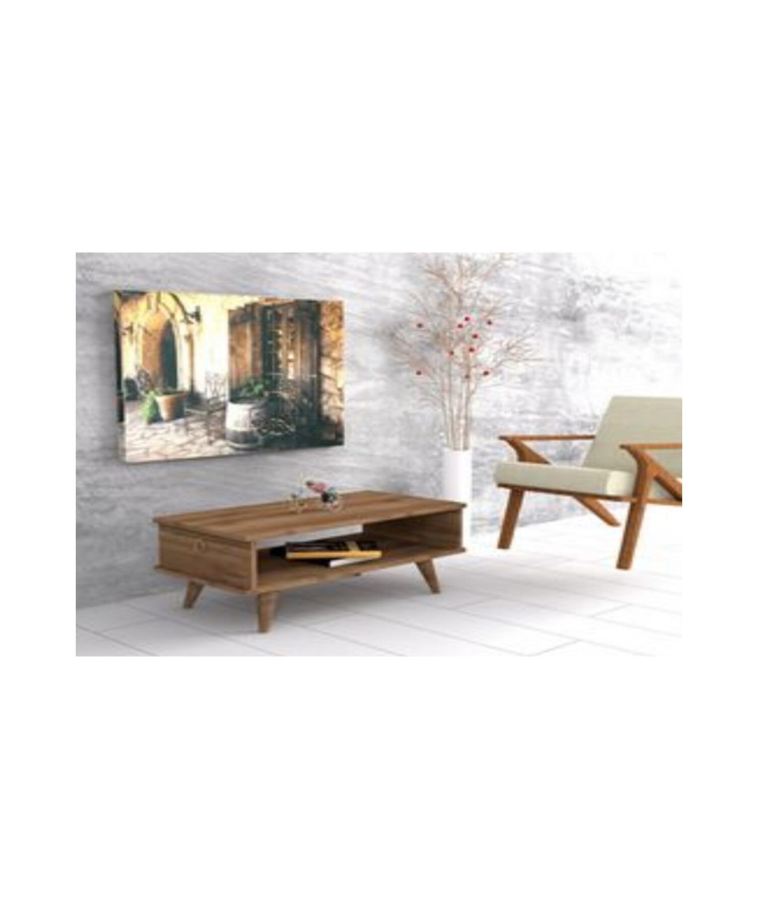

Carnival Walnut Color Decorative Modern Shelf Mdf Rectangle Coffee Table