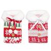 Nordic Knit Reindeer & Snowflake Wine Bottle Cover with Pom Pom - Christmas Decoration