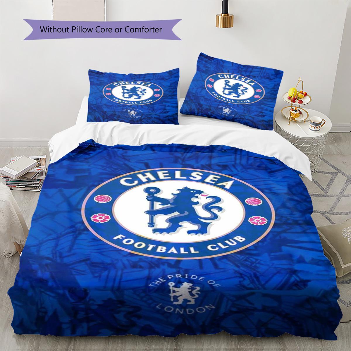 

Chelsea-FC Logo Pattern Bedding Set Quilt Cover Pillowcase Home Decor Gift (1 * duvet cover + 2 * pillowcase, without core) 135x200cm