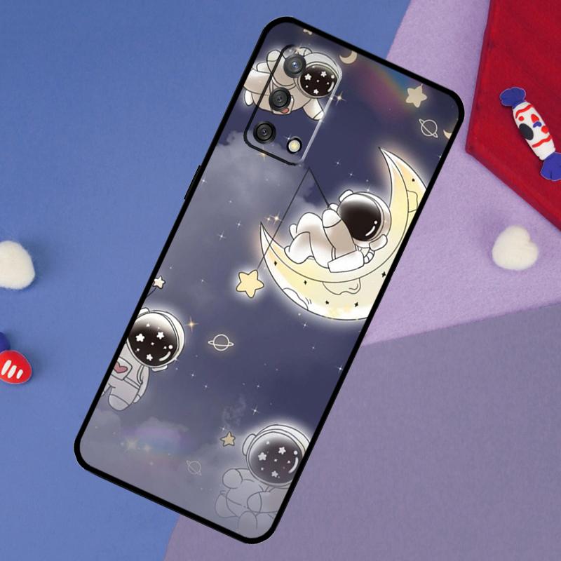 Cute galaxy Astronaut Case For Oppo A60 A80 A40 A6 A5 Pro A15 A16 A17 A57 A94 A74 A54 A76 A96 A18 A38 A58 A78 A98