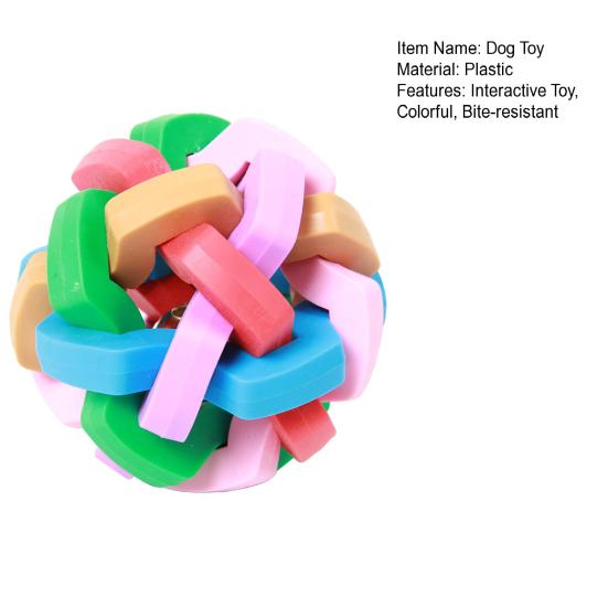 Dog Jingle Ball Chew Toy Colorful Rubber Interactive Ball with Bell Puppy Teething Toy for Small Medium Dogs Pet Training