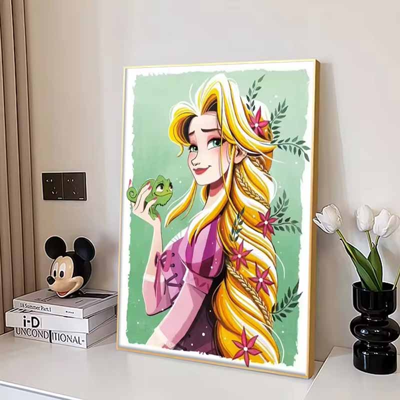 Disney Diamond Painting Rapunzels Fresh and Healing Illustration Mosaic Art DIY Cross Stitch Embroidery Set Full Diamond Home Decor Gift