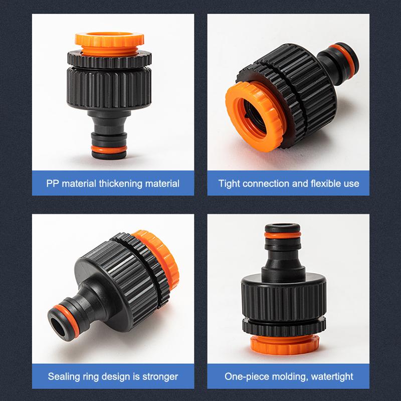 1/2" 3/4" 1 Inch Thread Quick Connector Garden Irrigation Hose Quick Coupling Plastic Watering Pipe Quick Connector Fittings