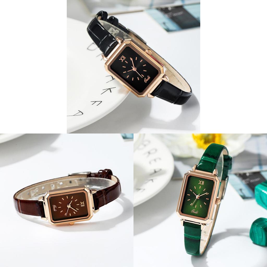 Gedi Womens Minimalist Leather Strap Quartz Watch With Water Resistance For Elegant Office Wear