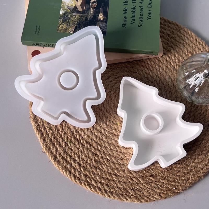 Christmas Tree Candlestick Silicone Mold Food Grade Silicone For Epoxy Resin Making Candle Stand Holder Chocolate Baking