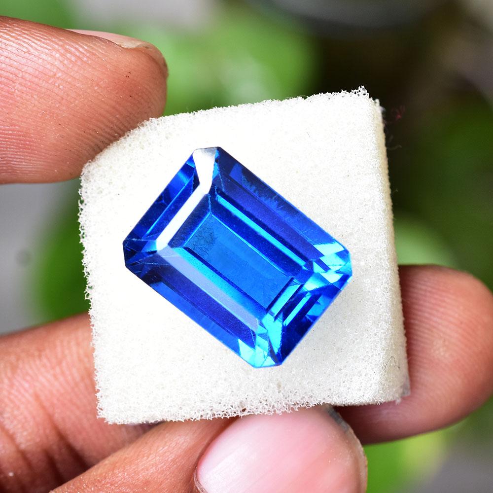 Natural Blue Sapphire Loose Gemstone AAA Quality 18 Ct Emerald Shape September Birthday Birthstone