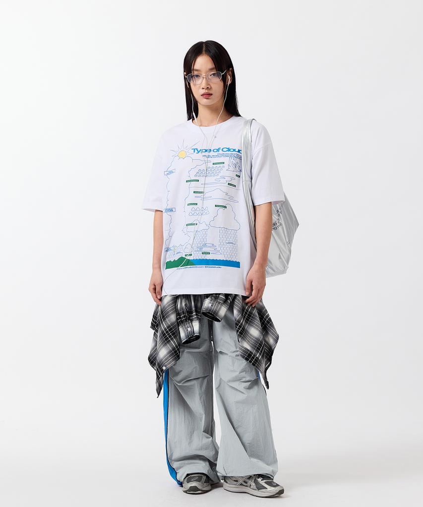 ODDSTUDIO Parachute Wide Nylon Pants - Gray / Blue