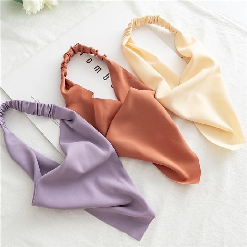 New Muslims Hair Scarves for Chiffon Elastic Band Summer Women Covering Hair Cool Head Band Candy Color Elastic Lady Hairband