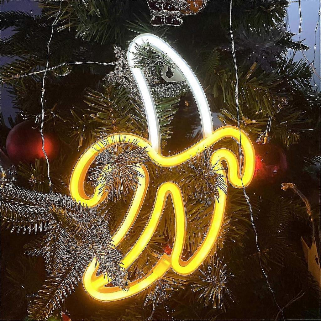 Banana Neon Light LED Wall Neon Sign for Home Decor Battery and USB Operated Neon Night Light Neon Light Sign for Kids Bedroom Christmas Party Wedding