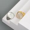 Minimalist White Pearl Mother Of Pearl Chunky Ring For Women Niche Design Statement Jewelry