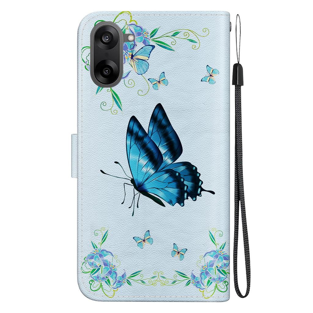 För OnePlus Nord CE5 5G Plånboksfodral Anti-Fall Mönstertryck Läder Flipskydd med Rem