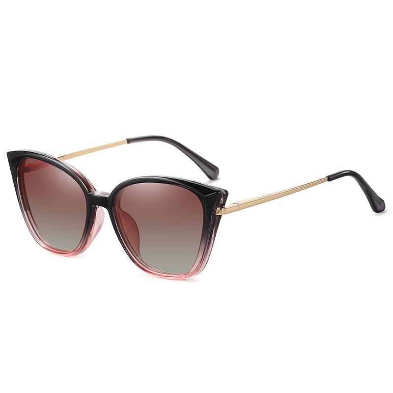Fashion Cat Eye Polarized Sunglasses Women Trendy Optical Magnetic Clip On Glasses Frame Prescription 2 In 1Sun Glasses