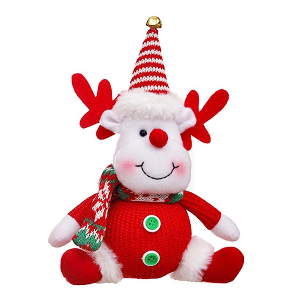 Classic Christmas Plush Hanging Ornaments Easy to Hang Cartoon Santa Snowman Elk Xmas Pendant for Christmas Party Favors Home