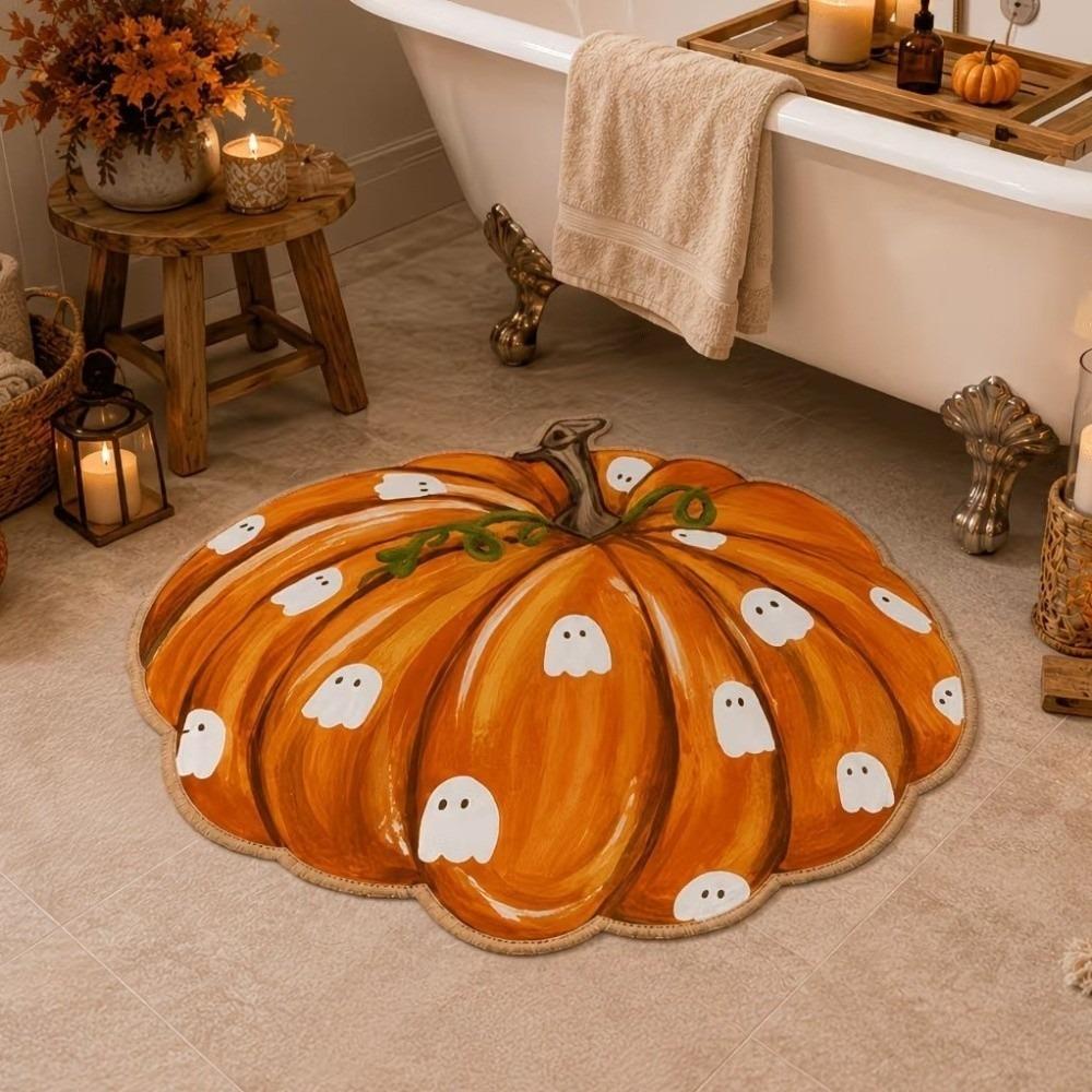 Skin-Friendly Halloween Floor Mat Faux Cashmere Entryway Rug Creative Dirt Trapping Mat Indoor