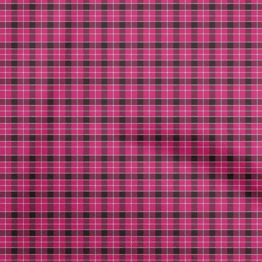 oneOone Cotton Flex Green Fabric Check Sewing Material Print Fabric By The Yard 40 Inch