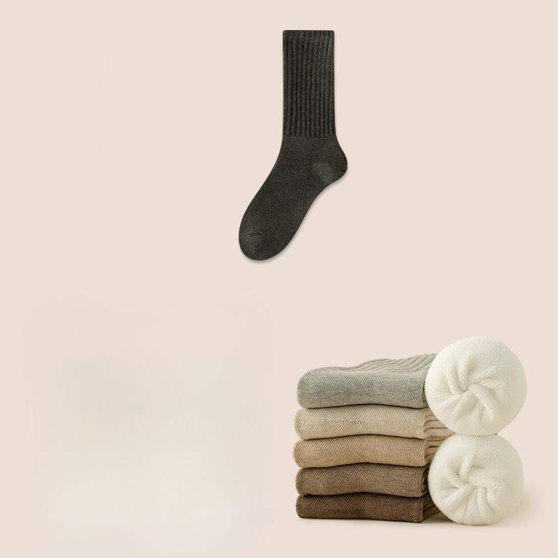 Men's Autumn and Winter Thickened Warm Looped Fleece Sleeping Long Socks