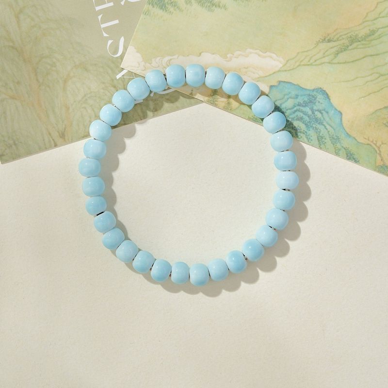 

Тонкий браслет студентка дети подарок браслет Цзиндэчжэнь керамическое украшение ручной работы китайский древний стиль лавка одинарный круг голова SL0372 light blue