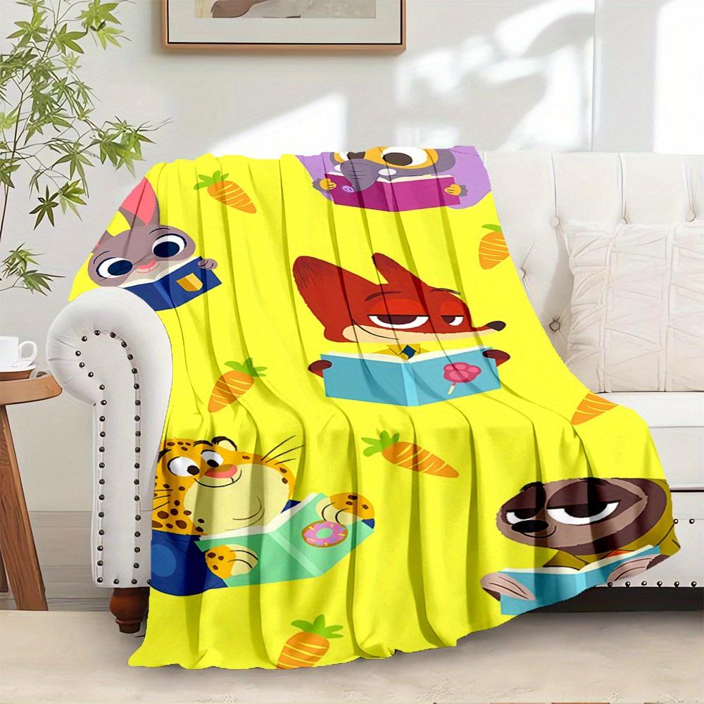 

1 pc Flannel Cartoon Animal Reading Pattern Small Coverlet for Bed, Suitable for ation, Soft and Comfortable, Suitable for Sofa Blanket or G 130x150cm