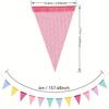 5pcs pennant bunting set, multi-color imitation linen, suitable for birthday parties, weddings, classrooms, holiday decorations