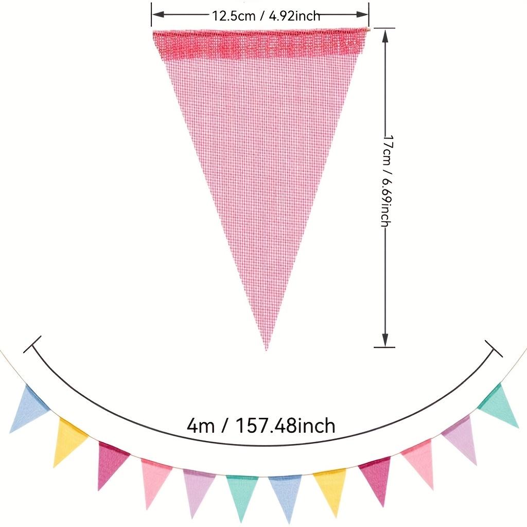 5pcs pennant bunting set, multi-color imitation linen, suitable for birthday parties, weddings, classrooms, holiday decorations