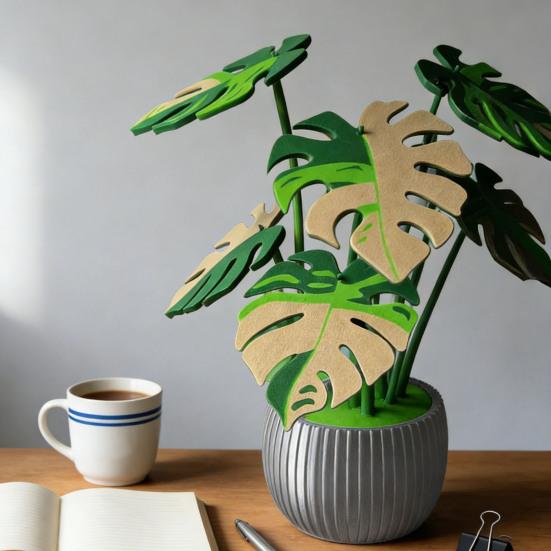 Yousheng 1 Set 3D Printed Monstera Leaf Coaster Heat-Resistant Tropical Leaves Trivet Anti-scald Mat Kitchen Countertop Coffee Cup Holder Dining Table