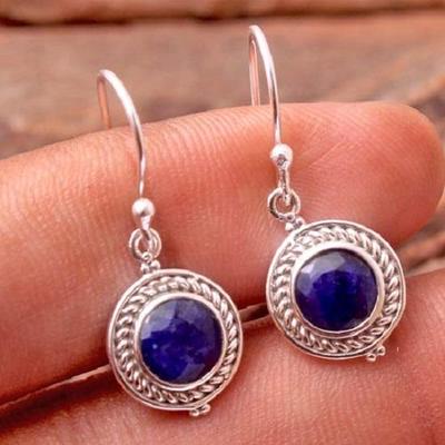 Saphir Ohrring Silber Schmuck 925 Silber Ohrring Geschenk für Mama